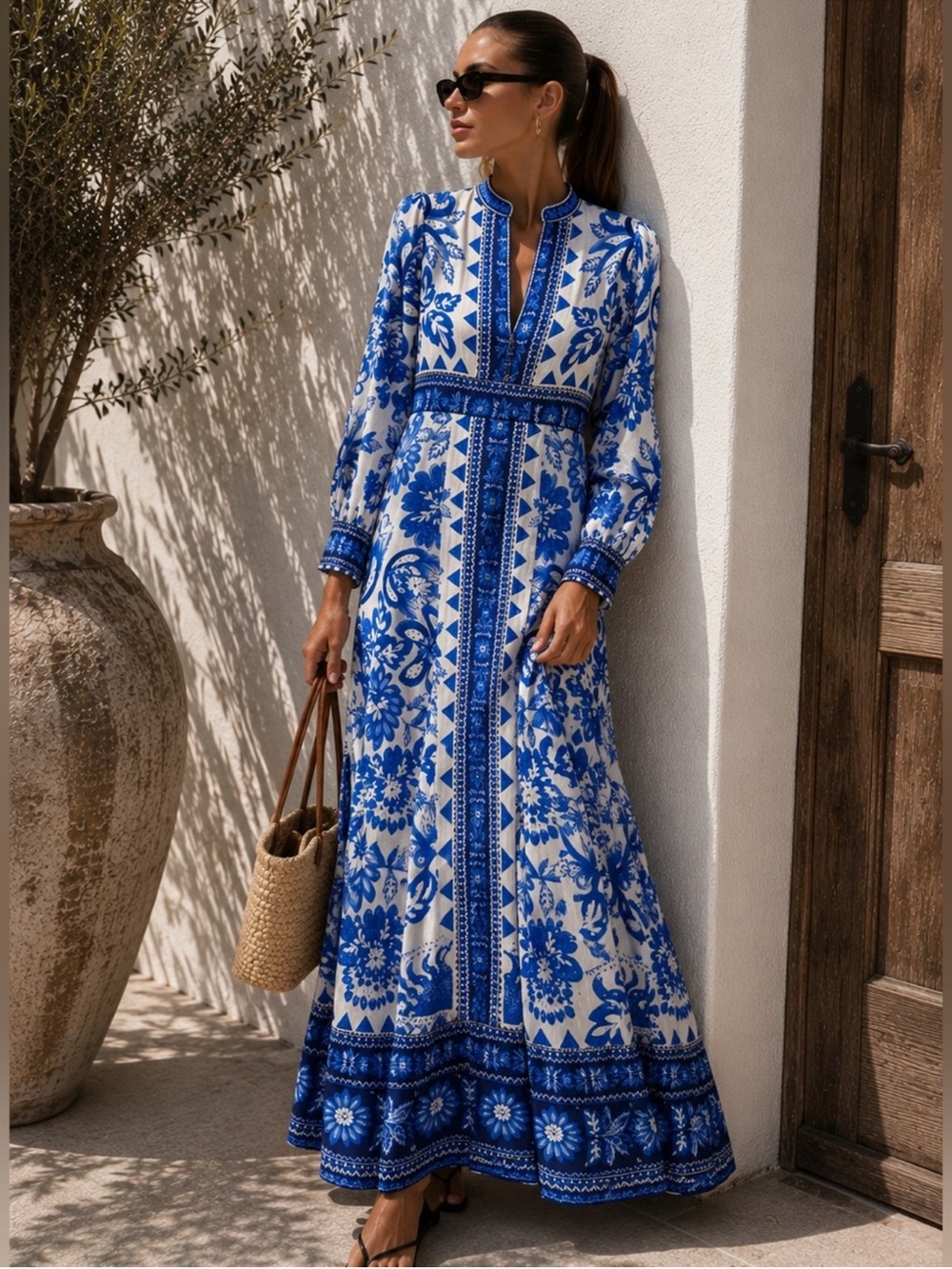 Caroline Constas Floral Tapestry Linen Maxi Dress NWT
